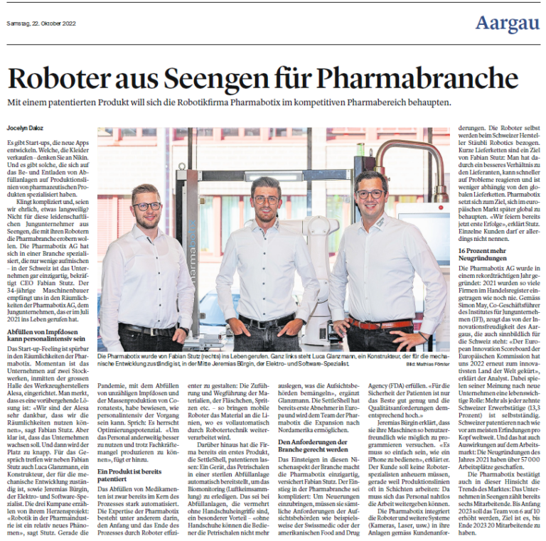Pharmabotix in der Aargauer Zeitung